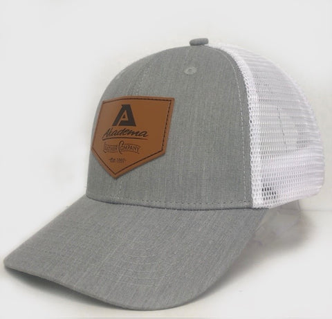 Akadema Grey Leather Company Trucker Hat