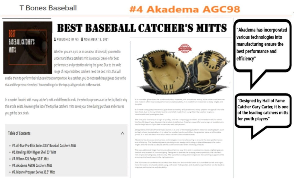 Akadema's Renowned Youth Catchers Mitt Tops Another Ranking