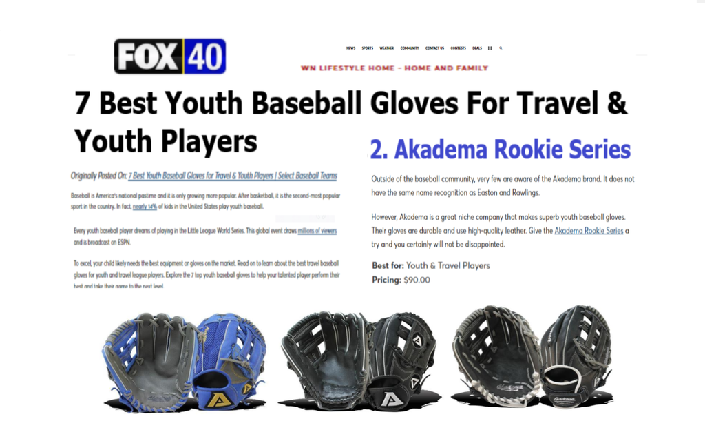 Akadema Gloves Ranked #2 by FOX40 NEWS