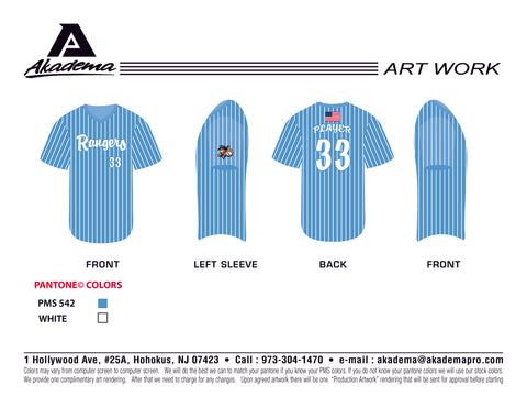 Rangers Columbia Blue Crew Neck Shirt